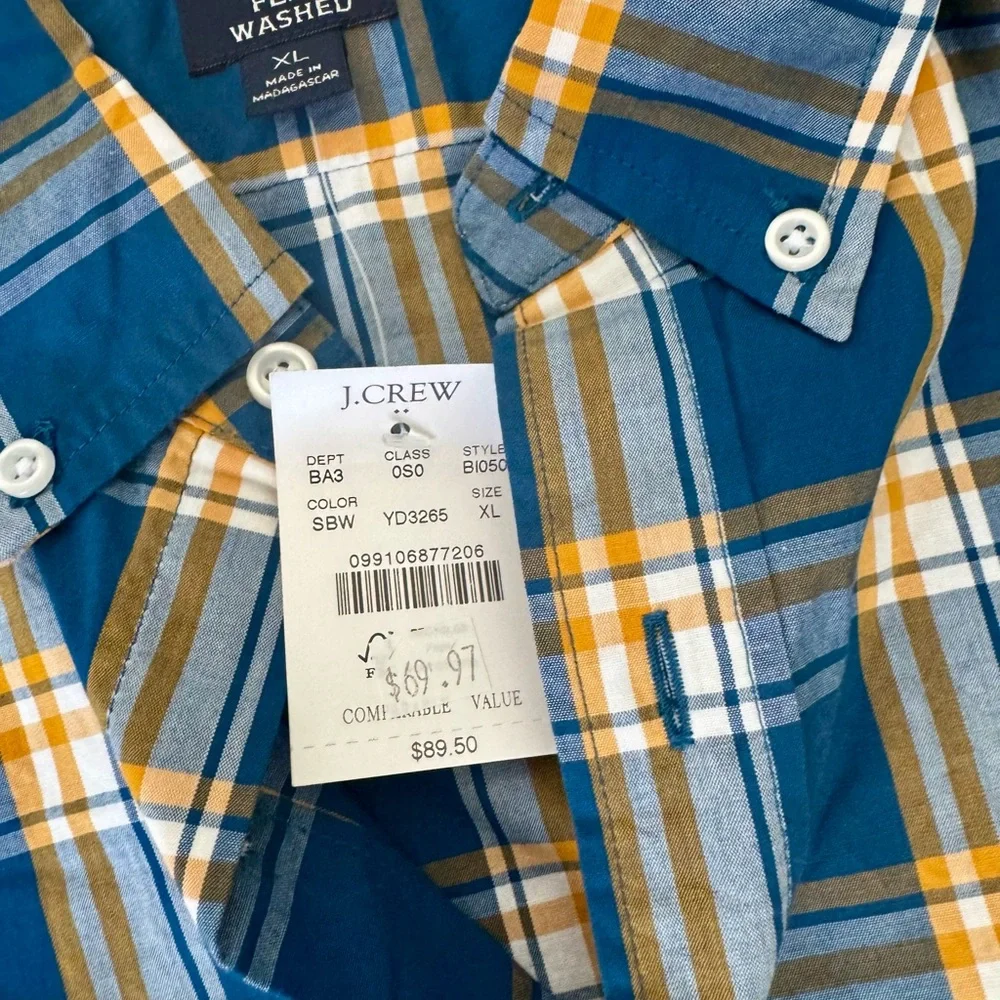 J.Crew Men’s Plaid Button-Down Shirt – NWT Size: XL